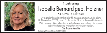 Traueranzeige von Isabella Bernard von Dolomiten