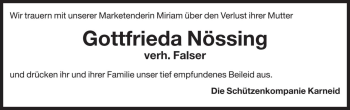 Traueranzeige von Gottfrieda Falser von Dolomiten