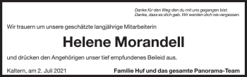 Traueranzeige von Helene Morandell von Dolomiten