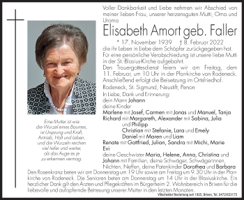Traueranzeige von Elisabeth Amort von Dolomiten