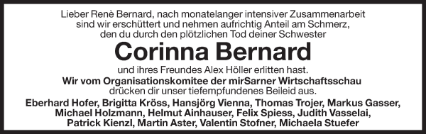 Traueranzeige von Corinna Bernard von Dolomiten