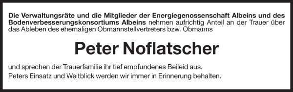 Traueranzeige von Peter Bernhard Noflatscher von Dolomiten