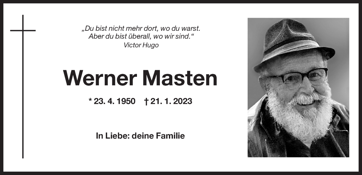  Traueranzeige für Werner Masten vom 09.02.2023 aus Dolomiten
