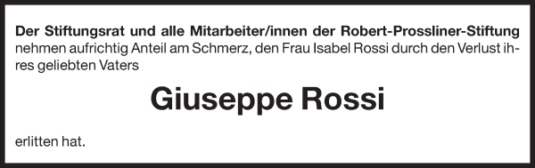 Traueranzeige von Giuseppe Rossi von Dolomiten