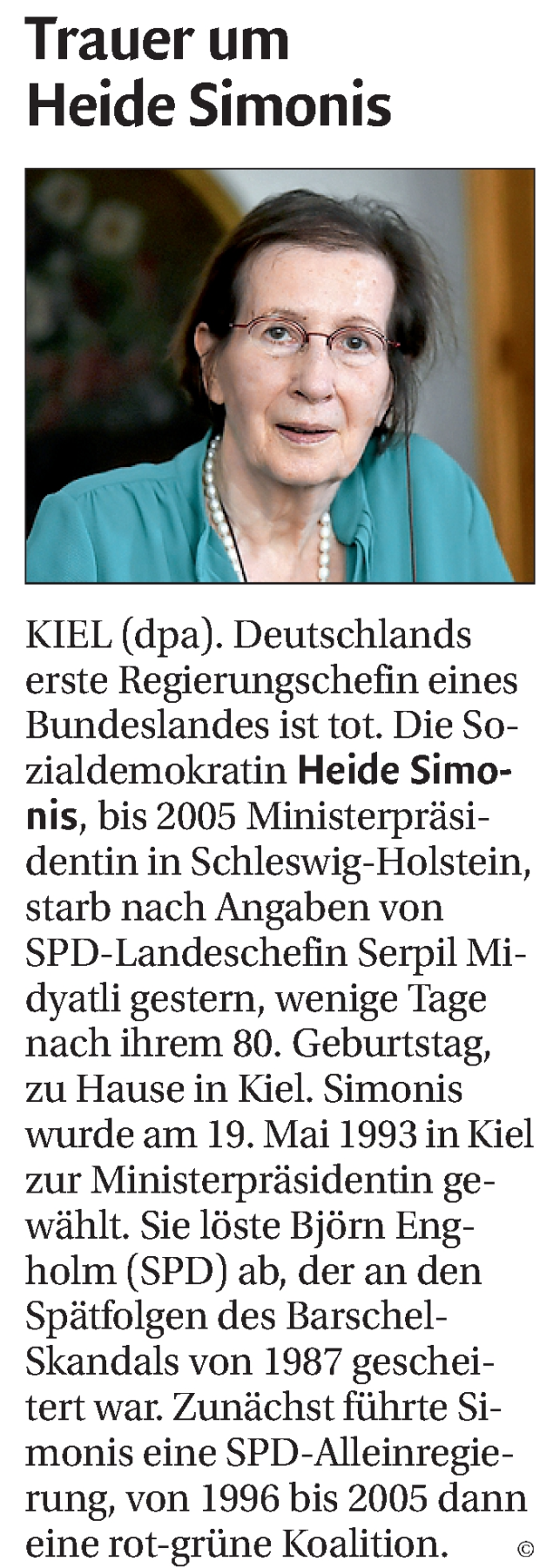  Traueranzeige für Heide Simonis vom 13.07.2023 aus Dolomiten