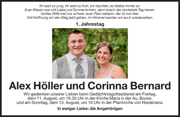 Traueranzeige von Corinna Bernard von Dolomiten