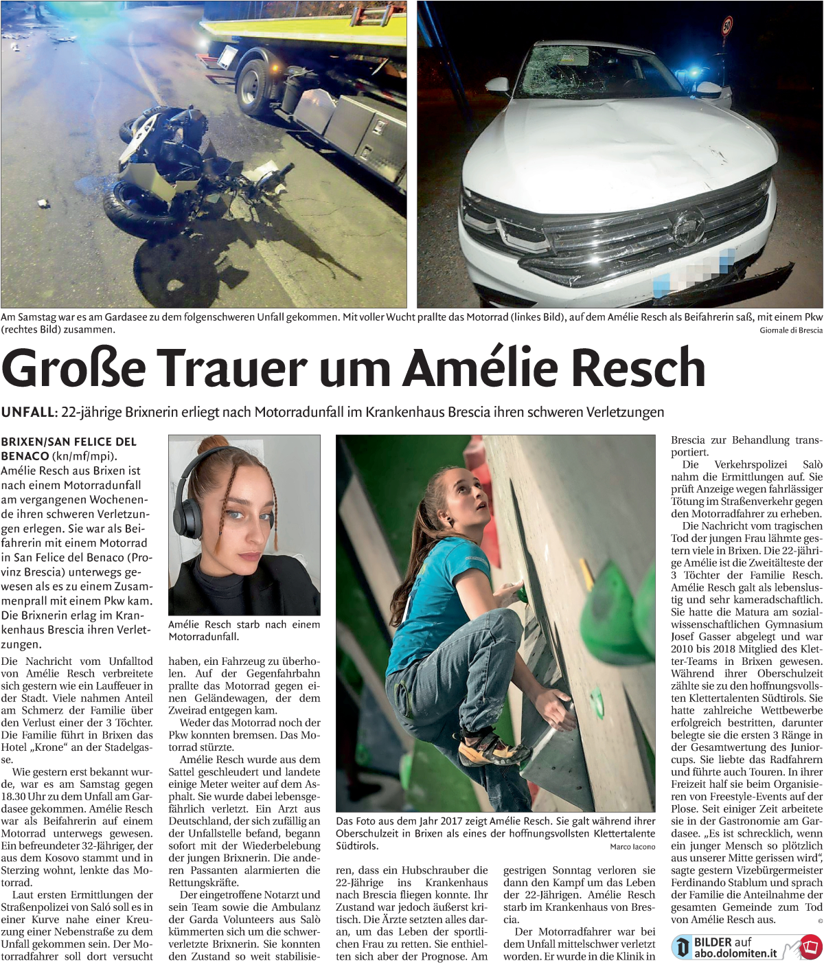  Traueranzeige für Amélie Resch vom 19.09.2023 aus Dolomiten