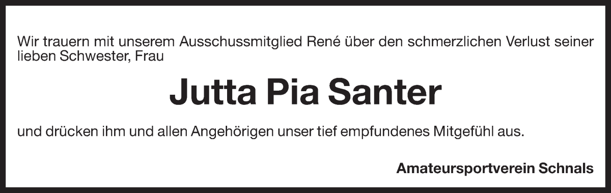  Traueranzeige für Jutta Pia Santer vom 08.09.2023 aus Dolomiten