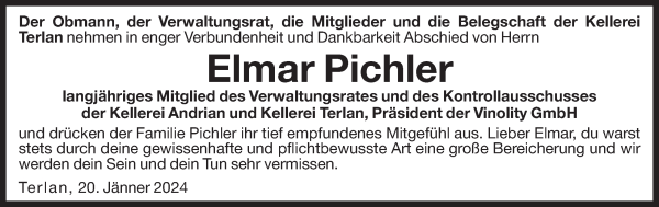 Traueranzeige von Elmar Pichler von Dolomiten