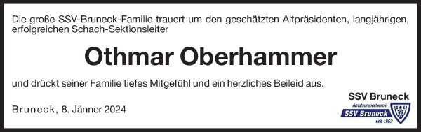 Traueranzeige von Othmar Oberhammer von Dolomiten