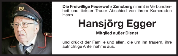 Traueranzeige von Hansjörg Egger von Dolomiten