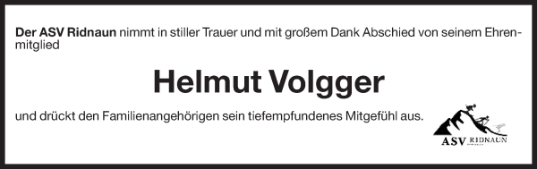 Traueranzeige von Helmut Volgger von Dolomiten