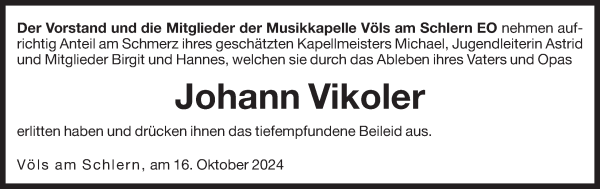 Traueranzeige von Johann Vikoler von Dolomiten