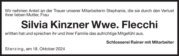 Traueranzeige von Silvia Flecchi von Dolomiten