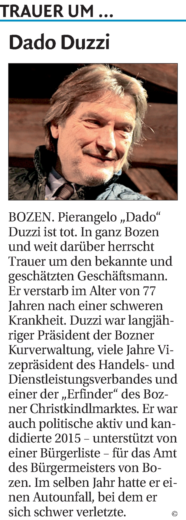  Traueranzeige für Pierangelo 