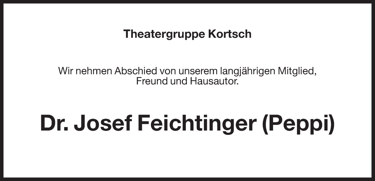  Traueranzeige für Josef Feichtinger vom 18.11.2024 aus Dolomiten