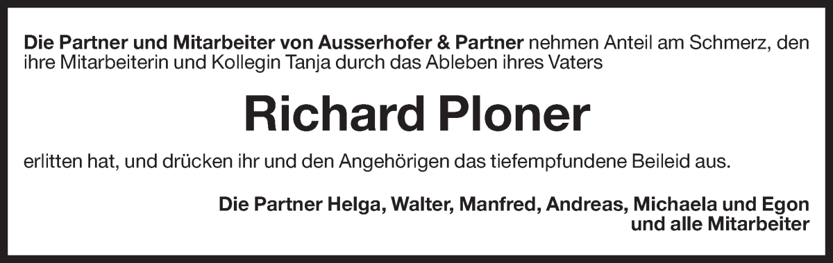  Traueranzeige für Richard Ploner vom 09.03.2024 aus Dolomiten