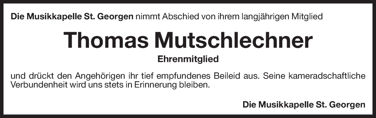  Traueranzeige für Thomas Mutschlechner vom 15.03.2024 aus Dolomiten
