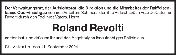 Traueranzeige von Roland Revolti von Dolomiten