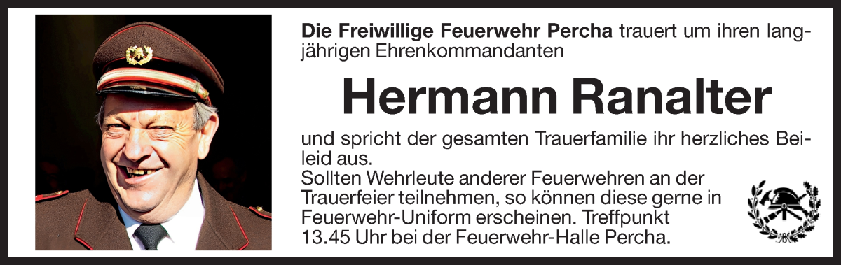  Traueranzeige für Hermann Ranalter vom 03.01.2025 aus Dolomiten