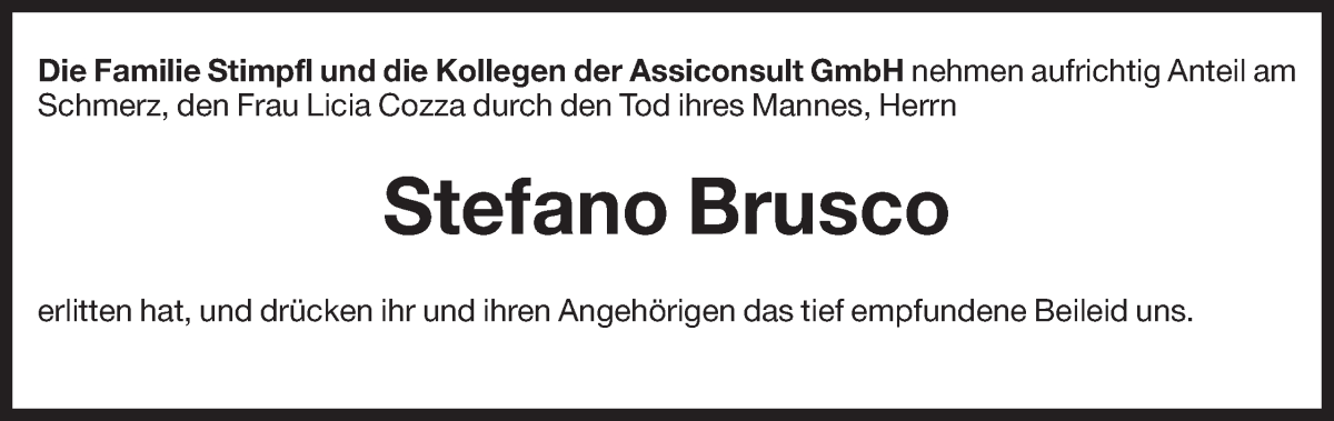  Traueranzeige für Stefano Brusco vom 08.01.2025 aus Dolomiten