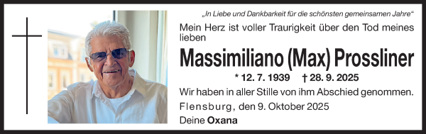 Traueranzeige von Massimiliano Prossliner von Dolomiten