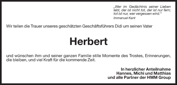 Traueranzeige von Herbert Pattis von Dolomiten