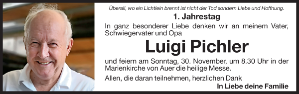 Traueranzeige von Luigi Pichler von Dolomiten