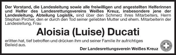 Traueranzeige von Aloisia (Luise) Pircher von Dolomiten