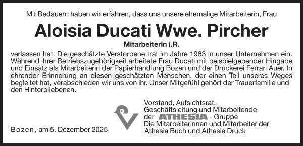 Traueranzeige von Aloisia (Luise) Pircher von Dolomiten