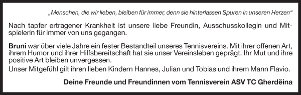 Traueranzeige von Bruni Senoner von Dolomiten