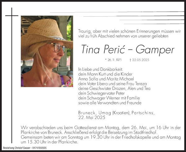 Traueranzeige von Tina Gamper von Dolomiten