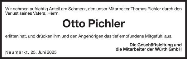 Traueranzeige von Otto Pichler von Dolomiten