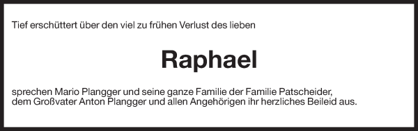 Traueranzeige von Raphael Patscheider von Dolomiten