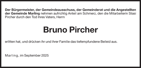 Traueranzeige von Bruno Pircher von Dolomiten