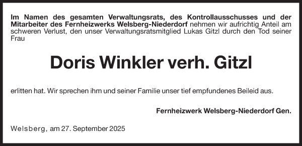 Traueranzeige von Doris Gitzl von Dolomiten