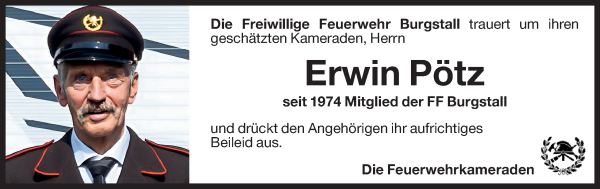 Traueranzeige von Erwin Pötz von Dolomiten