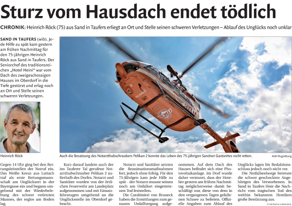 Traueranzeige von Heini Röck von Dolomiten