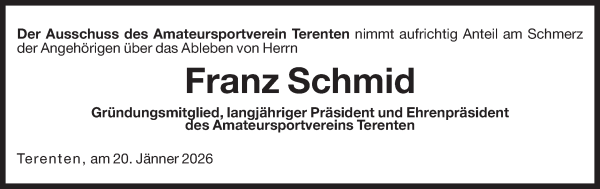Traueranzeige von Franz Schmid von Dolomiten