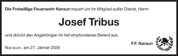 Traueranzeige von Josef Tribus von Dolomiten