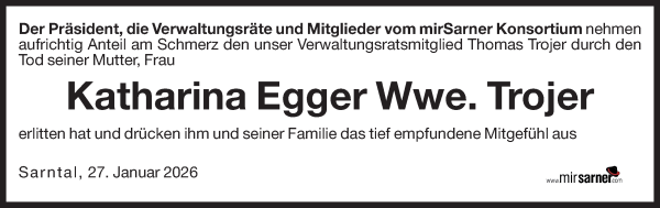 Traueranzeige von Katharina Trojer von Dolomiten