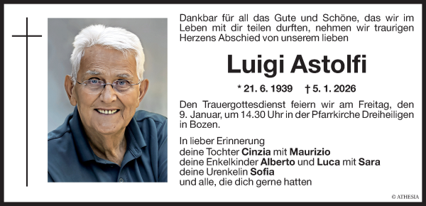 Traueranzeige von Luigi Astolfi von Dolomiten