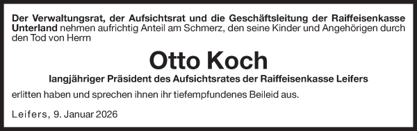 Traueranzeige von Otto Koch von Dolomiten