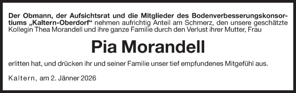 Traueranzeige von Pia Morandell von Dolomiten