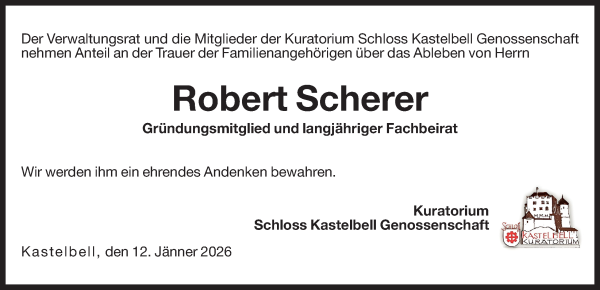 Traueranzeige von Robert Scherer von Dolomiten