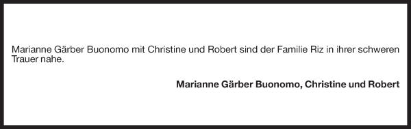 Traueranzeige von Roland Riz von Dolomiten