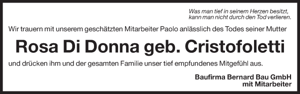 Traueranzeige von Rosa Di Donna von Dolomiten