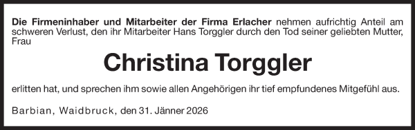 Traueranzeige von Christina Torggler von Dolomiten