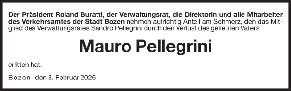 Traueranzeige von Mauro Pellegrini von Dolomiten
