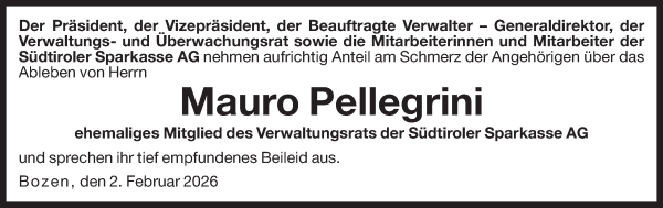 Traueranzeige von Mauro Pellegrini von Dolomiten